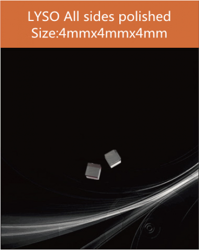 LYSO Ce scintilltion crystal, Cerium doped Lutetium Yttrium Silicate scintillation crystal, LYSO Ce scintillator crystal, 4 x 4 x 4mm